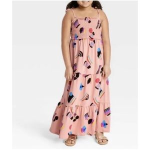 Girls Spaghetti Straps Smocked Maxi Dress M NWT - Takepride NWT